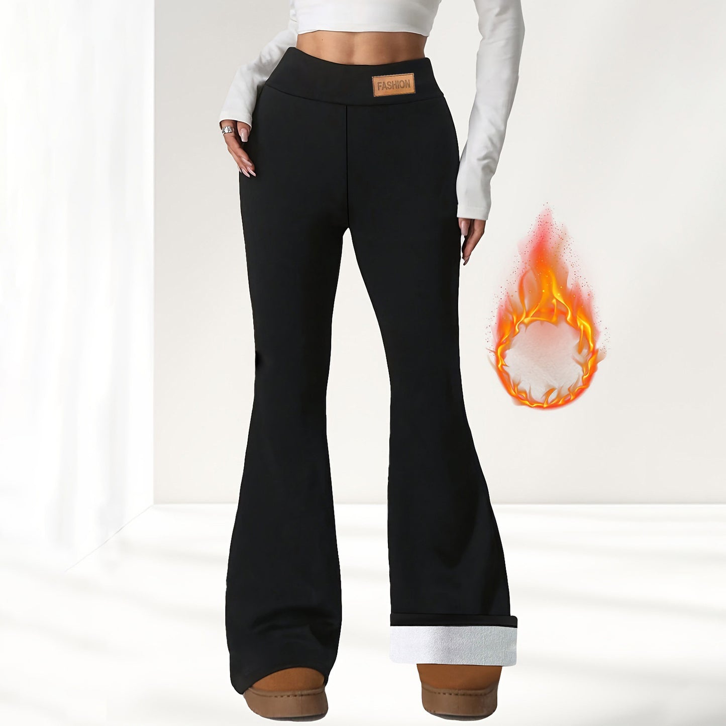 Winter High Waisted Fleece Lined Thermal Leggings