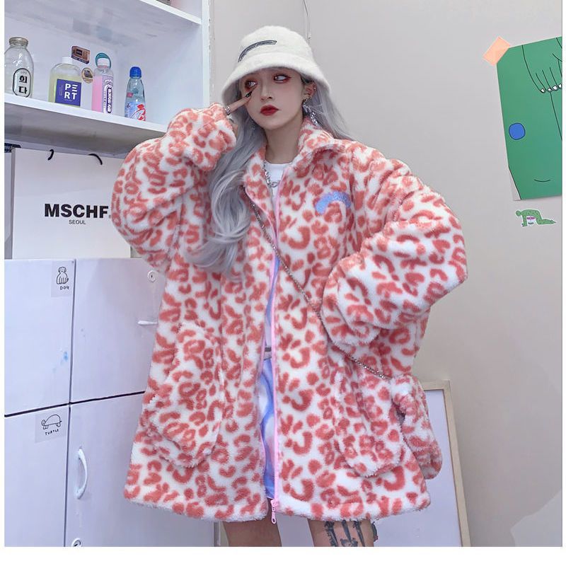 Temperament Dream Little Cow Girl Heart Hip-hop Cotton Jacket Mid-length