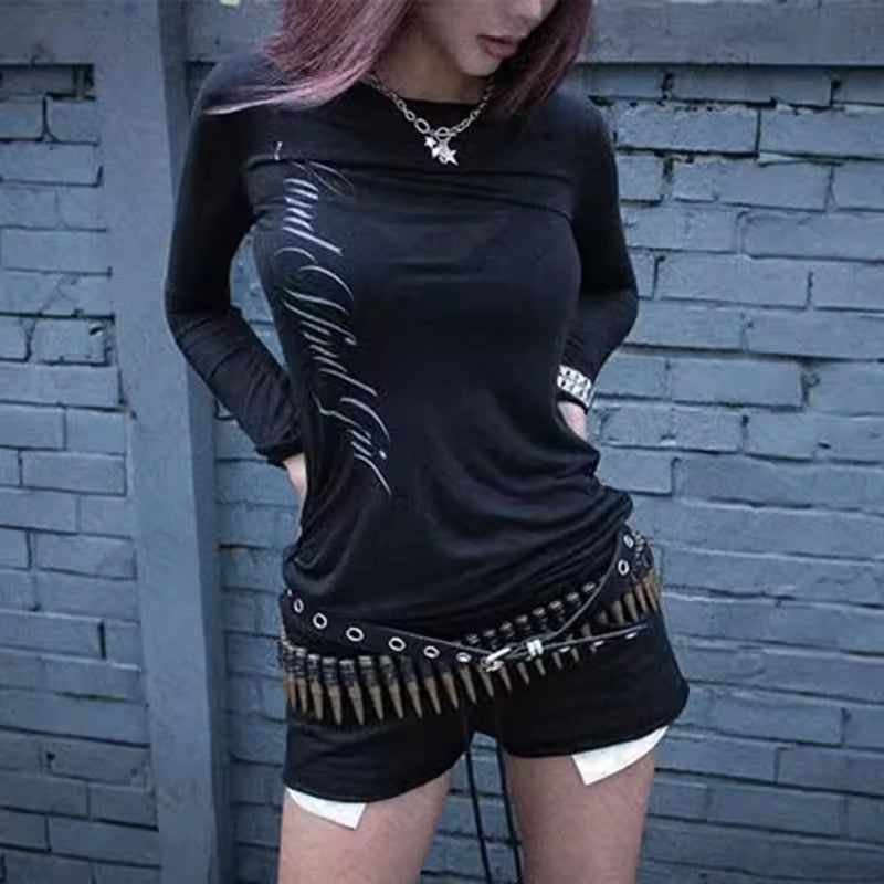 European And American Style Sexy All-matching Slim Long Sleeve Top Women