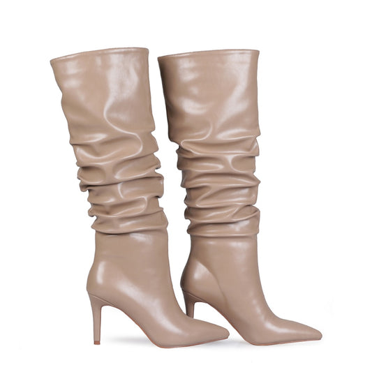 Pleated mid boot