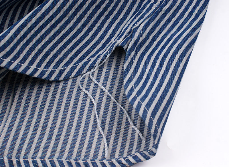 Men's Vertical Striped Shirt American Retro