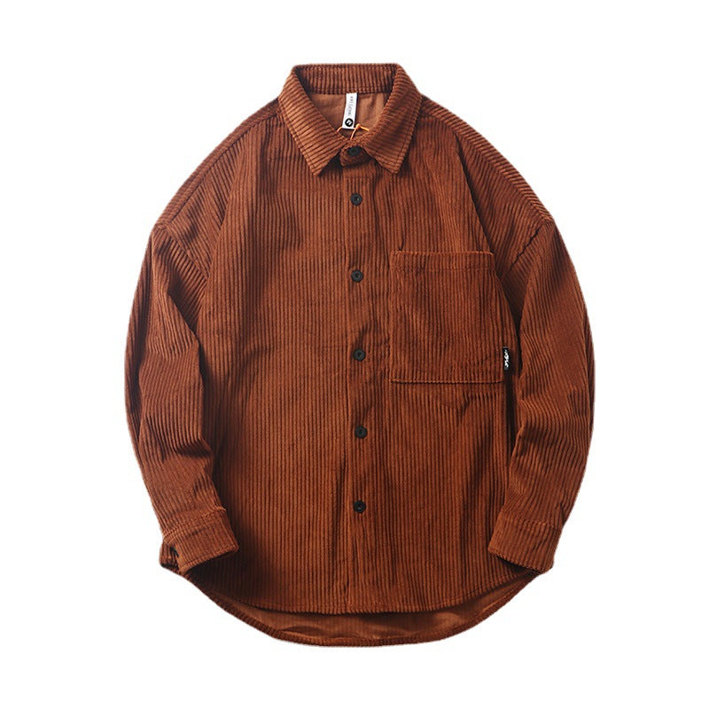 Men's Fashion Corduroy Fabric Long Sleeve