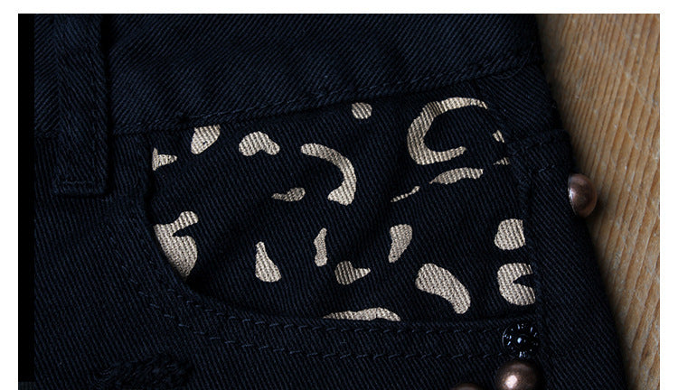 Loose wide feet high waist printed hot pants