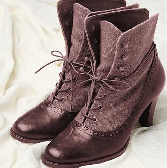 Lace-up women's high heel stitching Martin boots