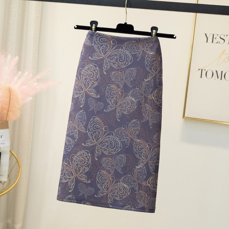 Court Women's Printed Wear Pencil Sheath Skirt
