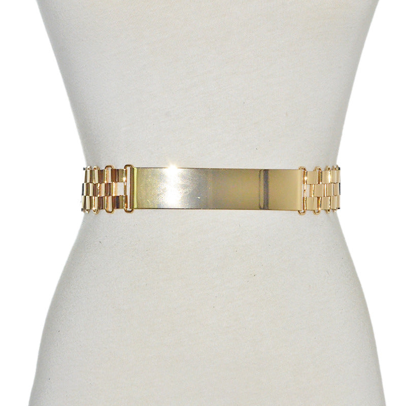 Europe And America Hot Selling Fashion Sequin Mirror Metal Belt