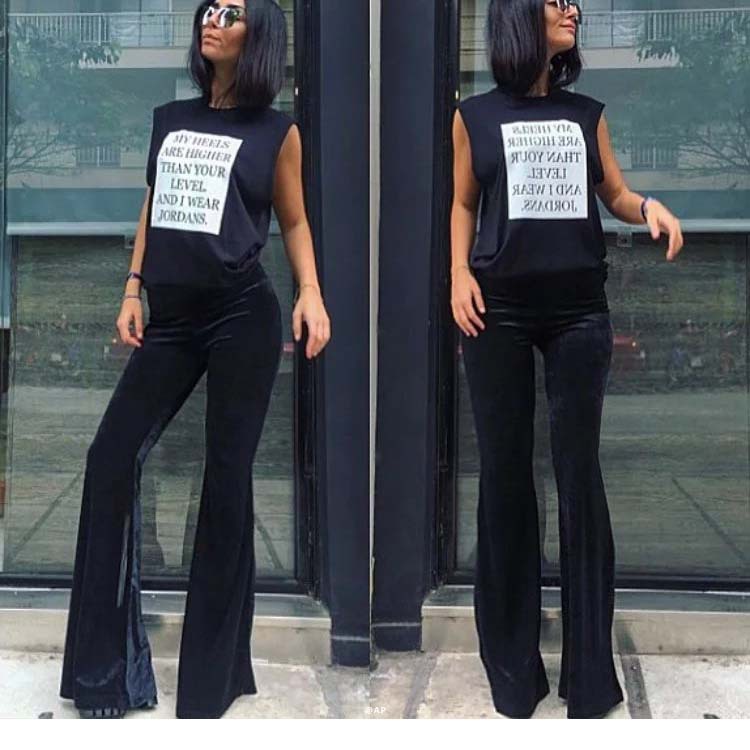 Velvet micro-ladies casual pants