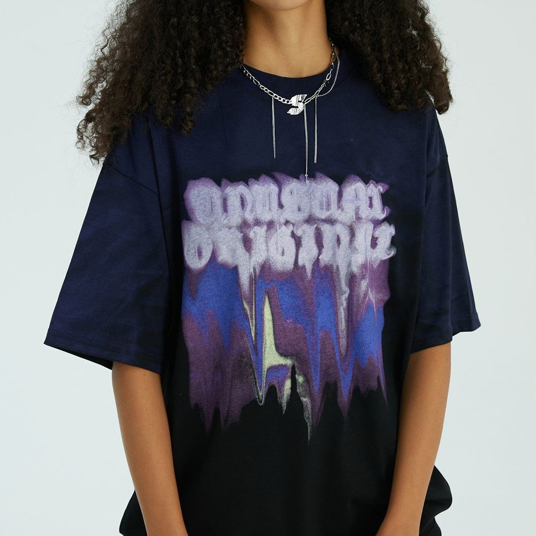 Retro Fashion Brand Letter Short Sleeve T-shirt