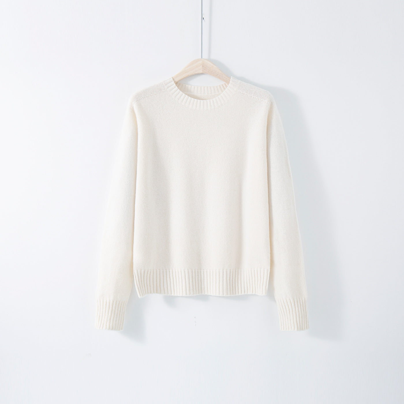Crew-neck Long-sleeve Top Relaxed-fit Base Layer Effortless Laid-back Style