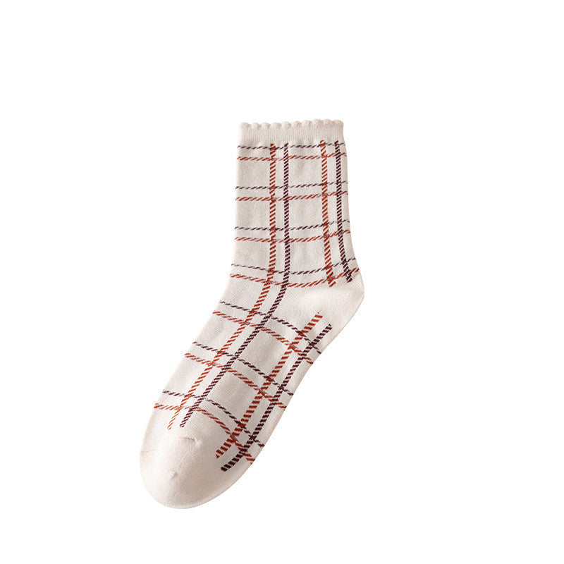 Female Fashion Vintage Lace Mid-calf Socks
