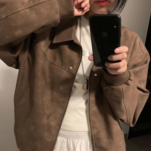 American Retro High-end Lapel Couple Casual Jacket