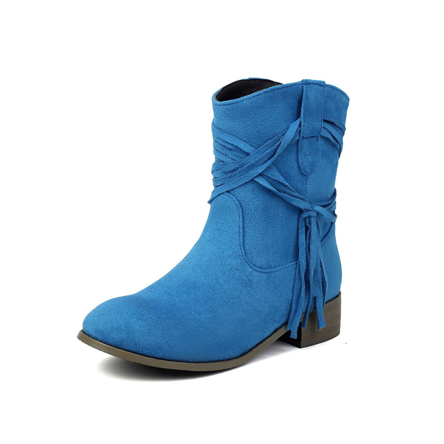 Short Boots Round Toe Foreign Trade Suede Tassel Women's Shoes