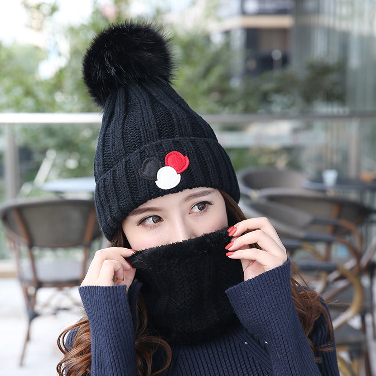Women's Versatile Wool Ball Knitted Wool Hat Plush