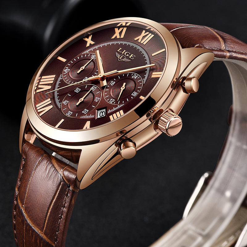 Quartz watch with waterproof belt