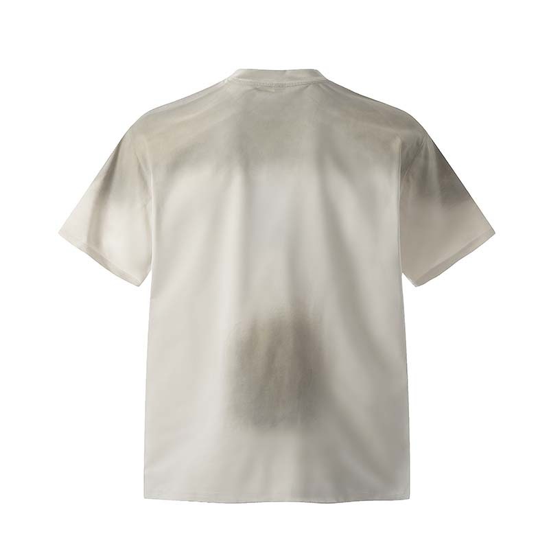 Retro Graffiti Letter Eye Printing Spray Painting Dirty Short Sleeve