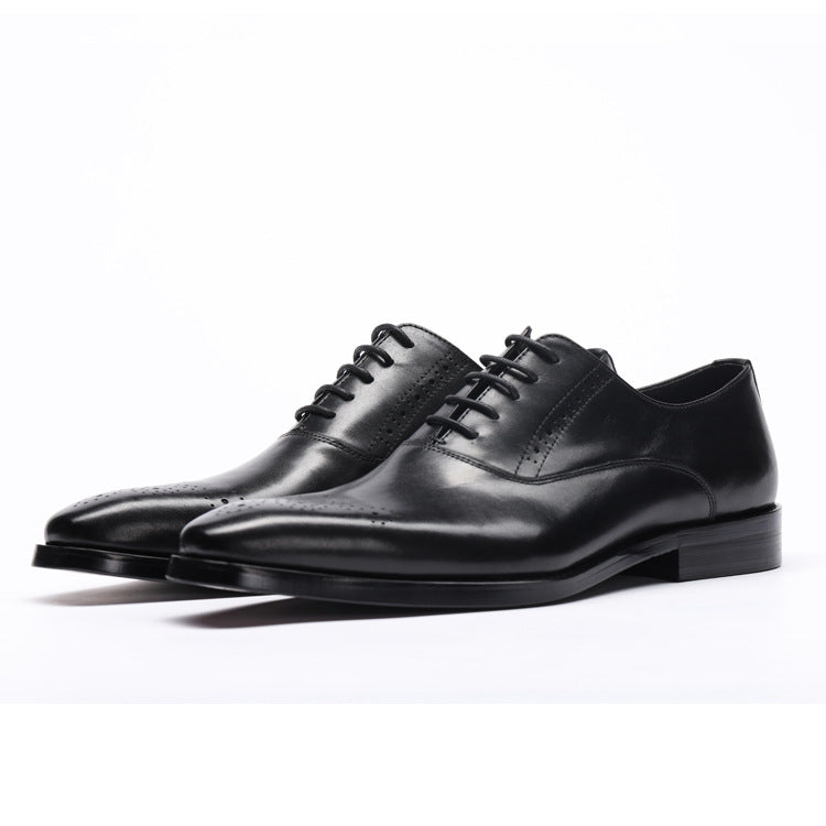Business Men's Shoes Bullock Pointed Cattle Shoes