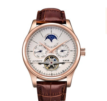 Men's automatic mechanical watch men's watch leather belt waterproof multi-function sports watch tourbillon watch