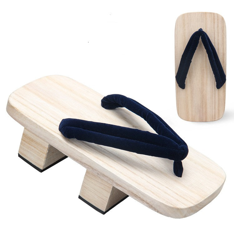 Two-tooth Clogs Men's White Wood Japanese Slippers