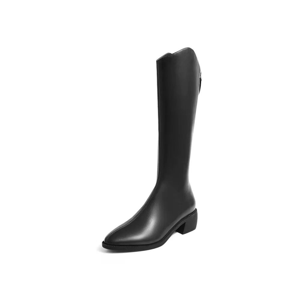 Plus Size High Leg Boot Below The Knee Back Zipper Knight Boots