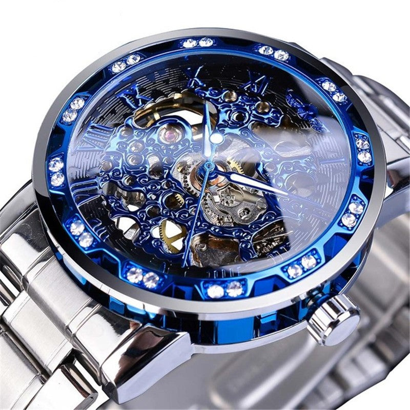 Classic popular hollow rhinestone mechanical watch