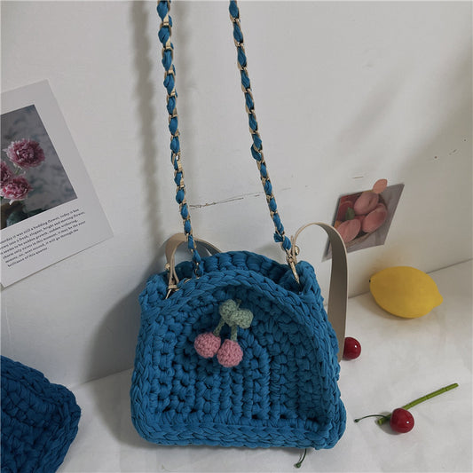 Material Self-made Cloth Line One-shoulder Messenger Bag