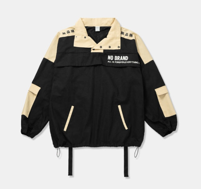 Spring new sports fan can be multi-bag contrast color stitching men's loose jacket