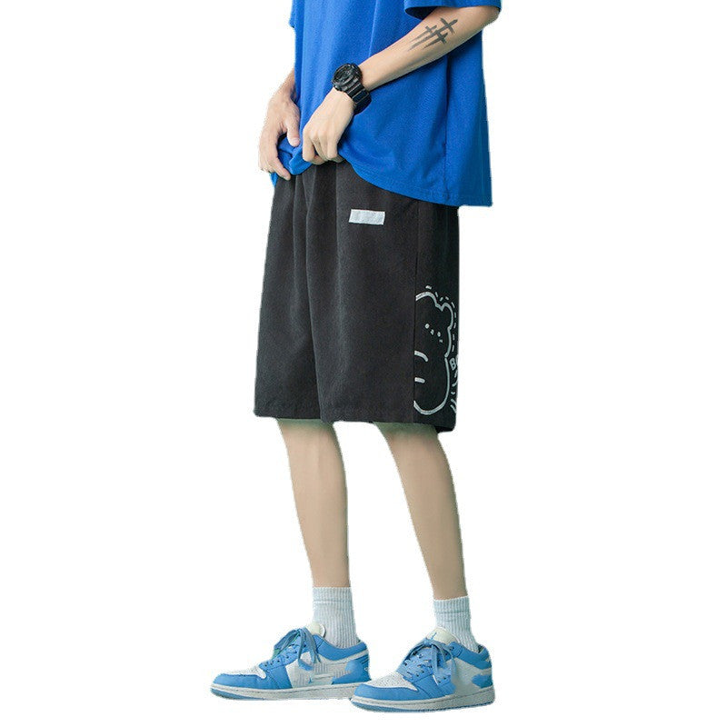 Women's American Loose Straight Wide Leg Sports Shorts