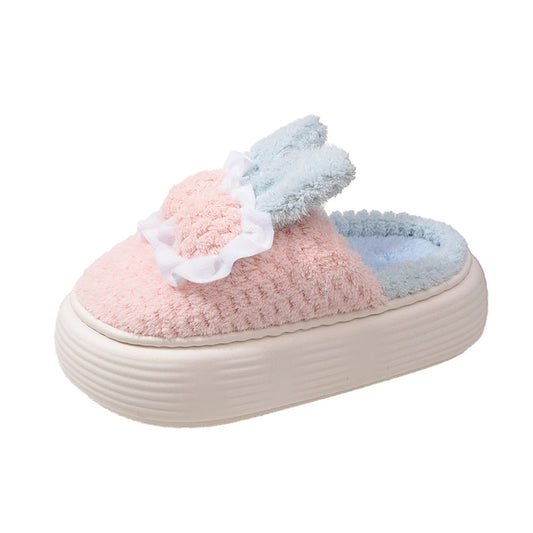 High Heel Cotton Slippers Women's Cartoon Cute Rabbit