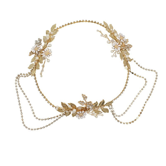 Chain bridal headband handmade bridal headband
