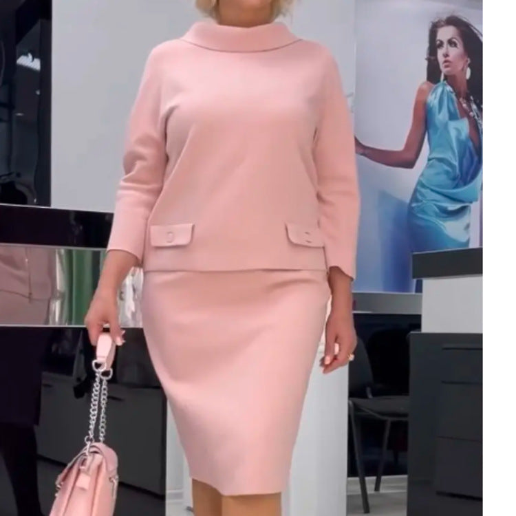 Womens Casual And Stylish Top-and-skirt Two-piece Set