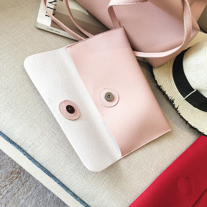 Picture two piece bag new spring and summer Korean fashion embossed single shoulder bag hand raisins mother bag bag