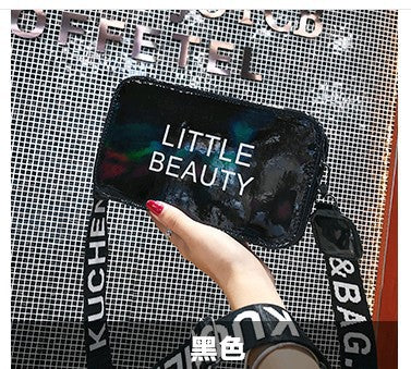 Letter wide shoulder belt laser small square bag