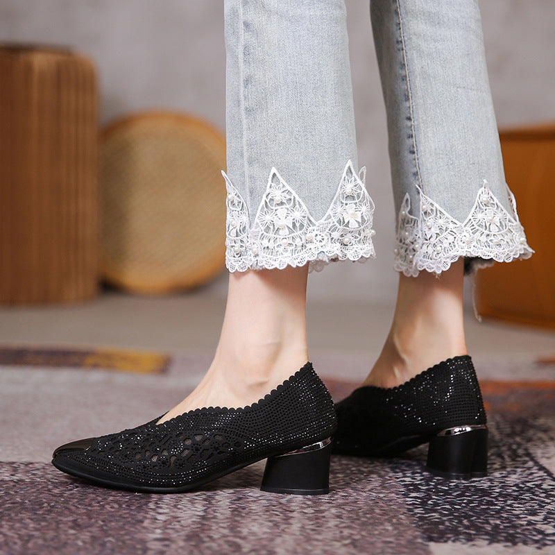 Hollow Mesh Hot Drilling Pumps Women