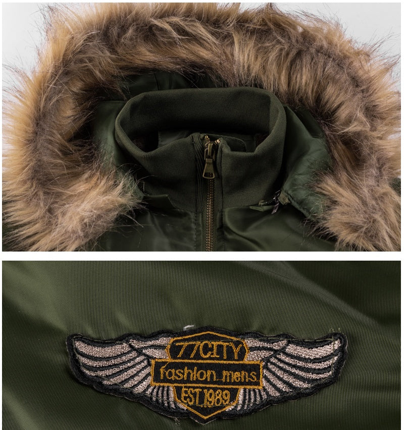 Plus Velvet Thick Winter Coat Coat Military Wear Tide Coat 3D