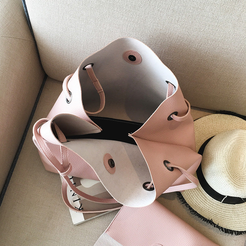 Picture two piece bag new spring and summer Korean fashion embossed single shoulder bag hand raisins mother bag bag