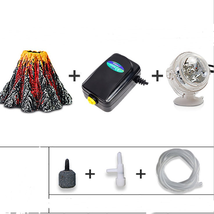 Fish Tank Creative Ornament Volcano Package