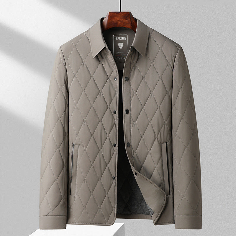 Men's Mulberry Silk Cotton Diamond-patterned Outerwear