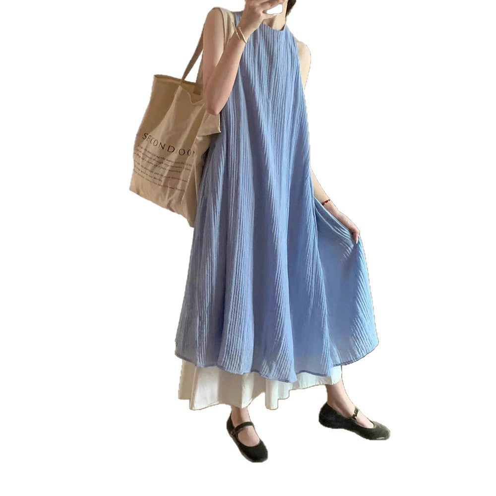 Fake Two Piece Dress For Women Slimming Long Dress