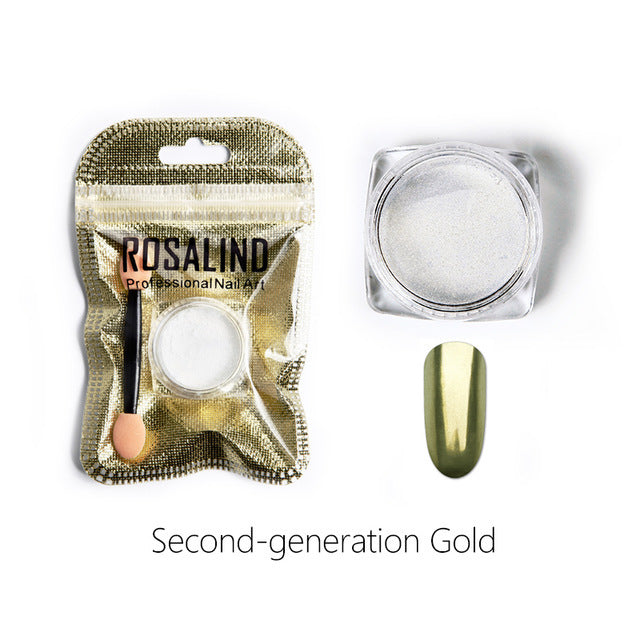 Gold and silver electroplated metal nail powder