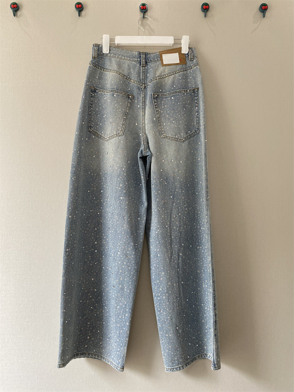 Womens Stylish Distressed Jeans With Rhinestone Detailing