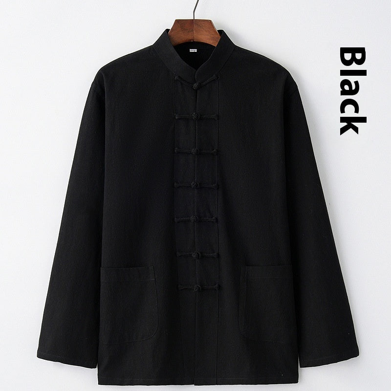 Cotton And Linen Top Chinese Style Clothing Retro Collar Buckle