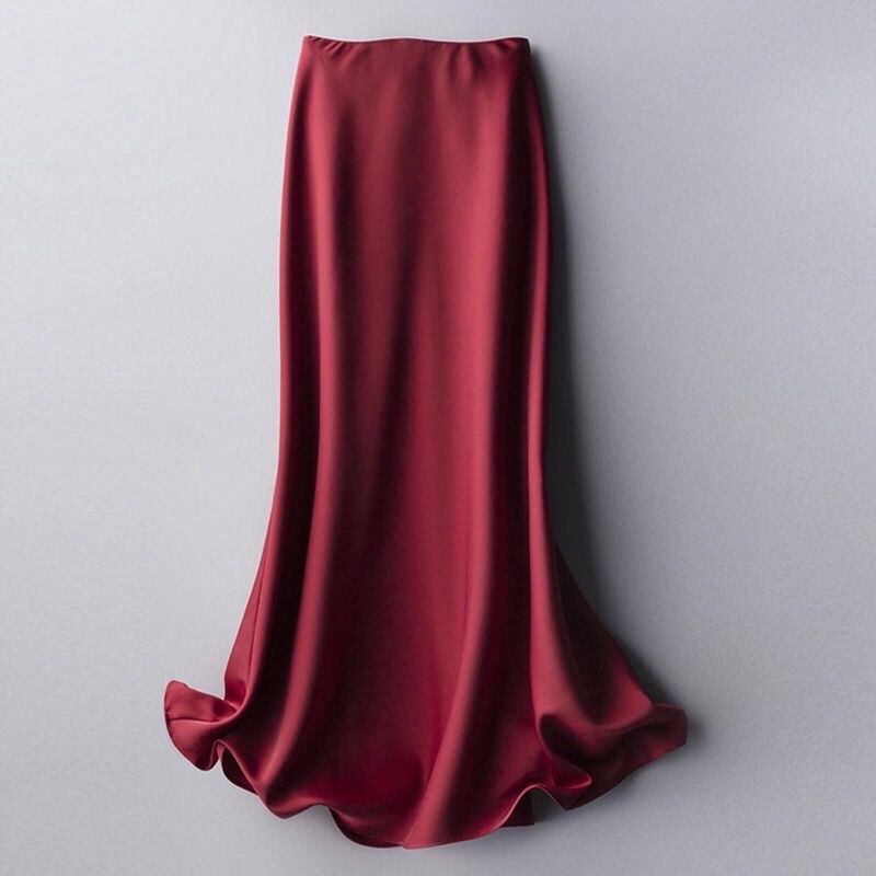 Women's Satin Retro Stretch Skirt