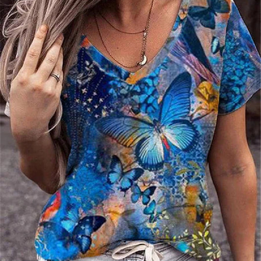 Summer Women's Colorful Short-sleeved T-shirt