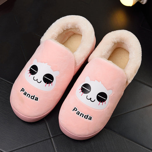 Love cartoon furry wooden floor slippers