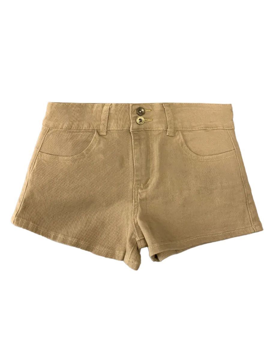 Retro Chic Stretchy High-Waist Casual Shorts That Hug The Hips