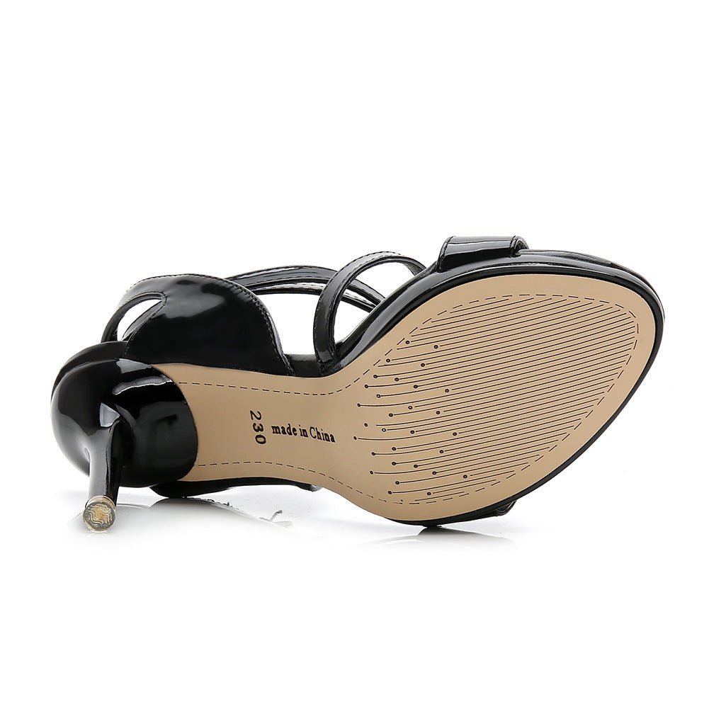 Women's sandals with artificial PU face