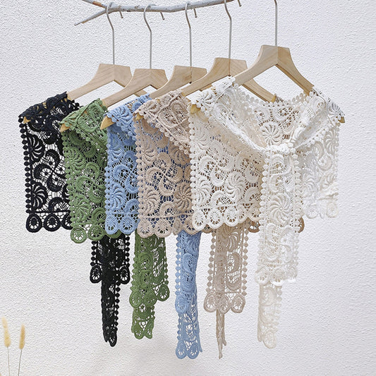 Thin Knitted Crocheted Fake Collar Shawl