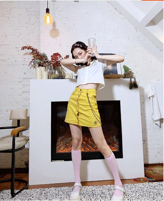 In The Tube Rainbow Socks Female Ins Tide Summer Net Red Day  Ya Wind Korean Candy Color