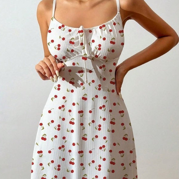 Womens Casual Sexy Bow-Tie Lace-Up Dress