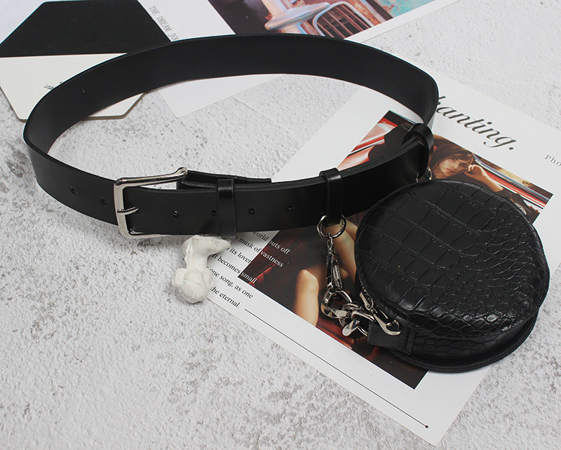 Original Mini Round  High Street Punk Style Irregular Chain Belt Bag
